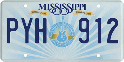 MS license plate PYH912
