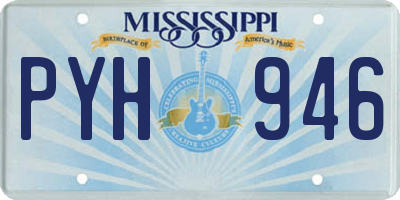 MS license plate PYH946