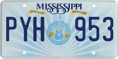 MS license plate PYH953
