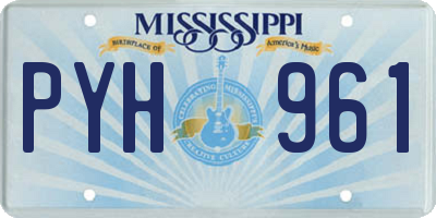 MS license plate PYH961