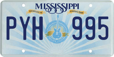 MS license plate PYH995