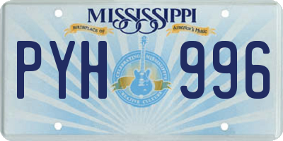 MS license plate PYH996
