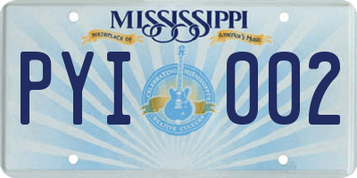MS license plate PYI002