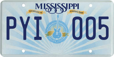 MS license plate PYI005