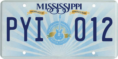 MS license plate PYI012