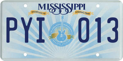 MS license plate PYI013
