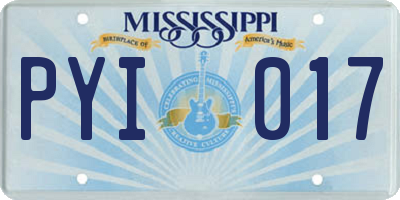 MS license plate PYI017