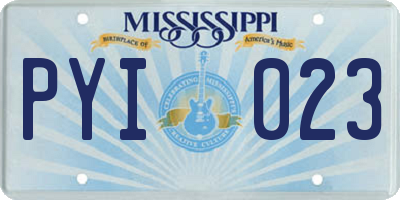 MS license plate PYI023
