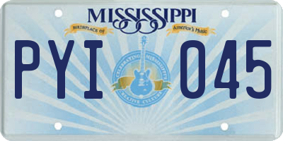 MS license plate PYI045