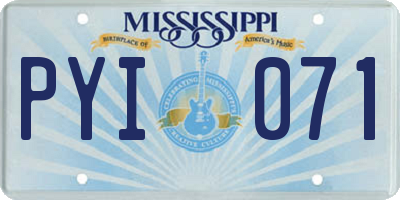 MS license plate PYI071