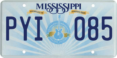 MS license plate PYI085