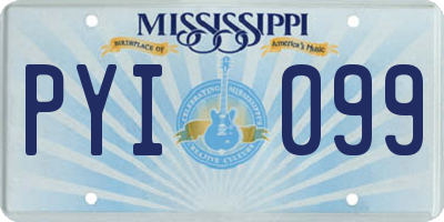 MS license plate PYI099