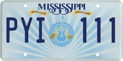 MS license plate PYI111