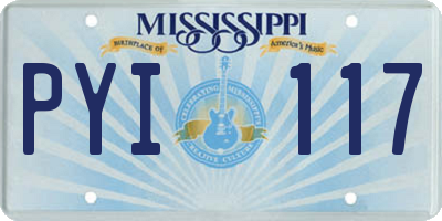 MS license plate PYI117