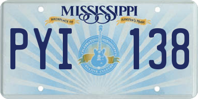 MS license plate PYI138