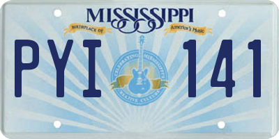 MS license plate PYI141