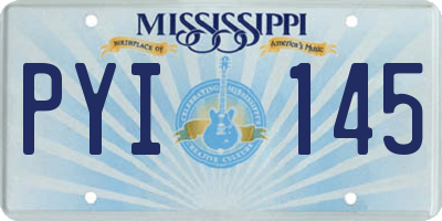 MS license plate PYI145