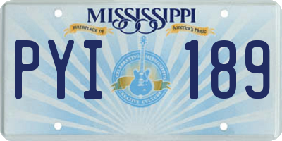 MS license plate PYI189