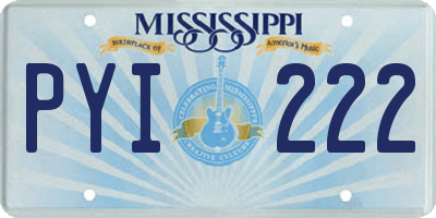 MS license plate PYI222