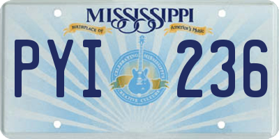 MS license plate PYI236