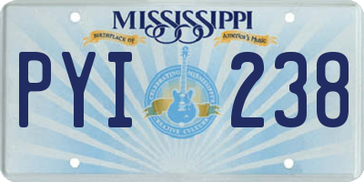 MS license plate PYI238