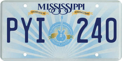 MS license plate PYI240