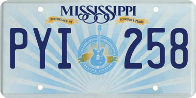 MS license plate PYI258