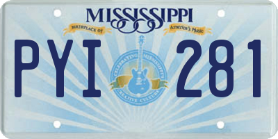 MS license plate PYI281