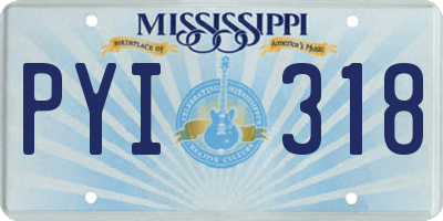 MS license plate PYI318