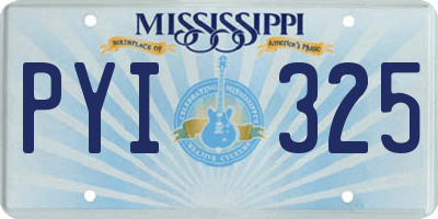 MS license plate PYI325