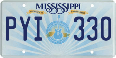 MS license plate PYI330