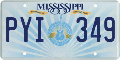 MS license plate PYI349