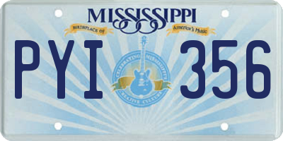 MS license plate PYI356