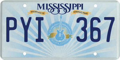 MS license plate PYI367