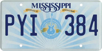 MS license plate PYI384