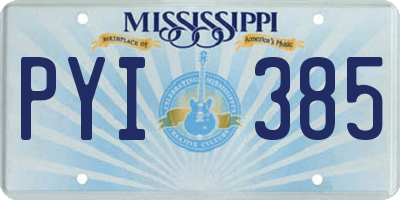MS license plate PYI385