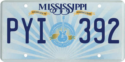 MS license plate PYI392