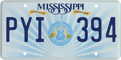 MS license plate PYI394