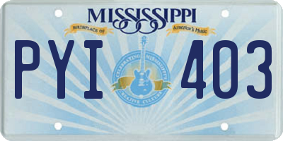 MS license plate PYI403