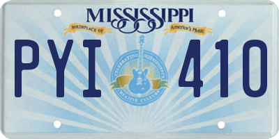 MS license plate PYI410