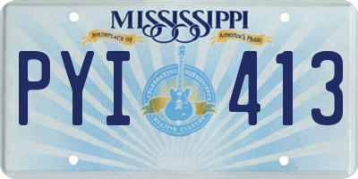 MS license plate PYI413