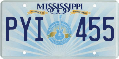 MS license plate PYI455