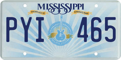 MS license plate PYI465