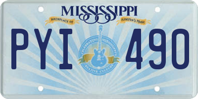 MS license plate PYI490