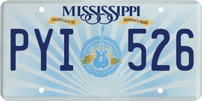 MS license plate PYI526