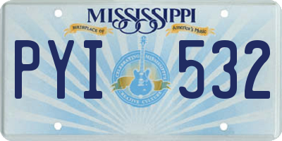 MS license plate PYI532