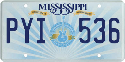 MS license plate PYI536