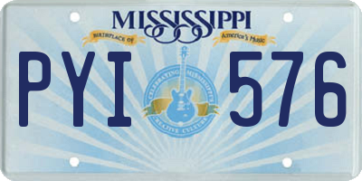 MS license plate PYI576