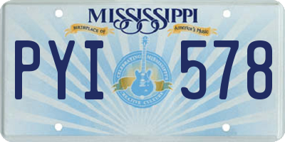 MS license plate PYI578