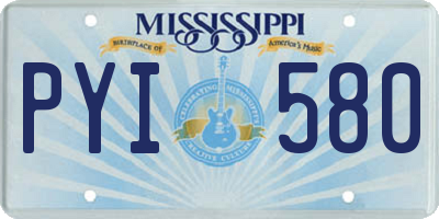 MS license plate PYI580